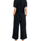 Eileen Fisher Women's Classic Collar Short Sleeve Wide Leg Jumpsuit Black Size X-Large