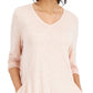 Eileen Fisher Women's V Neck Long Sleeve Knit Dress Pink Size Medium