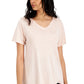 Eileen Fisher Women's V Neck Short Sleeve T-Shirt Pink Size XX-Small