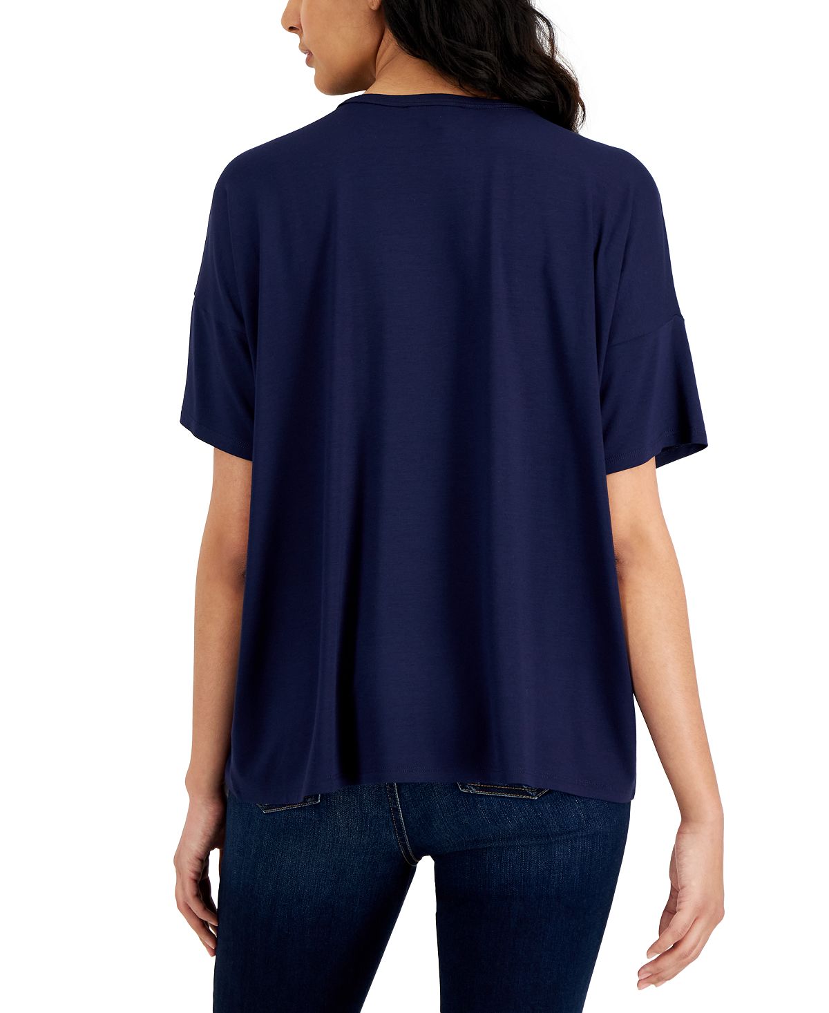 Eileen Fisher Women's Crewneck Boxy T Shirt Blue Size X-Small