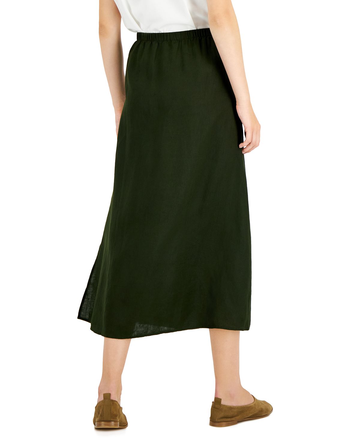 Eileen Fisher Women's Linen Skirt Green Size Large
