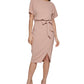 Kensie Women's Blouson Wrap Dress Beige Size 14