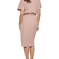 Kensie Women's Blouson Wrap Dress Beige Size 14