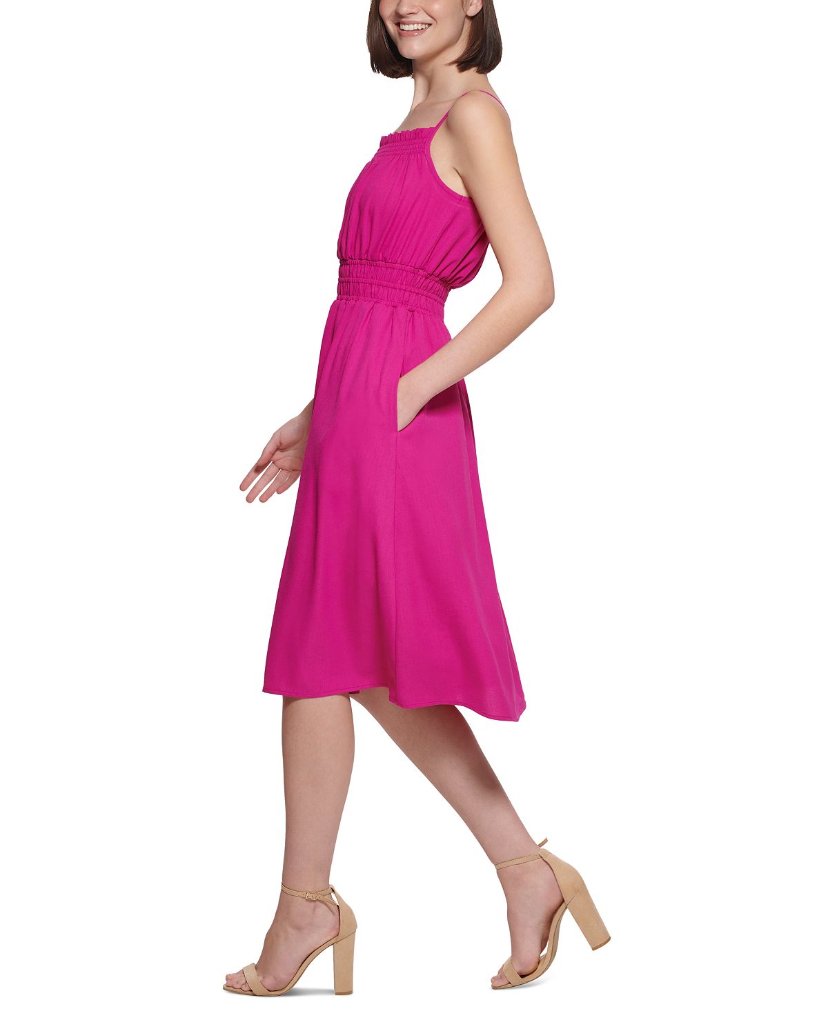 Kensie Women's Smocked A Line Dress Purple Size 4