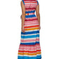 Kensie Women's Striped Cotton Sleeveless Maxi Dress Pink Size 10