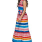 Kensie Women's Striped Cotton Sleeveless Maxi Dress Pink Size 10