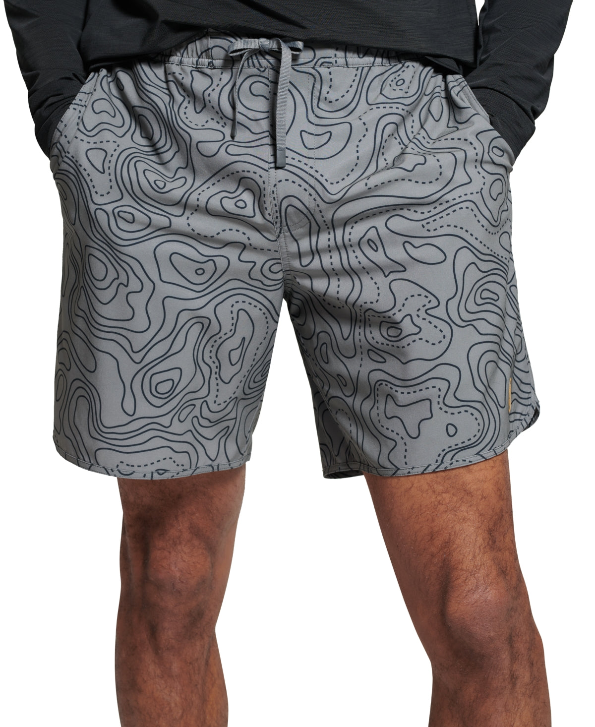 Bass Outdoor Men's Maps Quick Dry Shorts Gray Size Large
