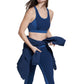 Bass Outdoor Women's Benton Po Back Pocket Sports Bra Blue Size Small