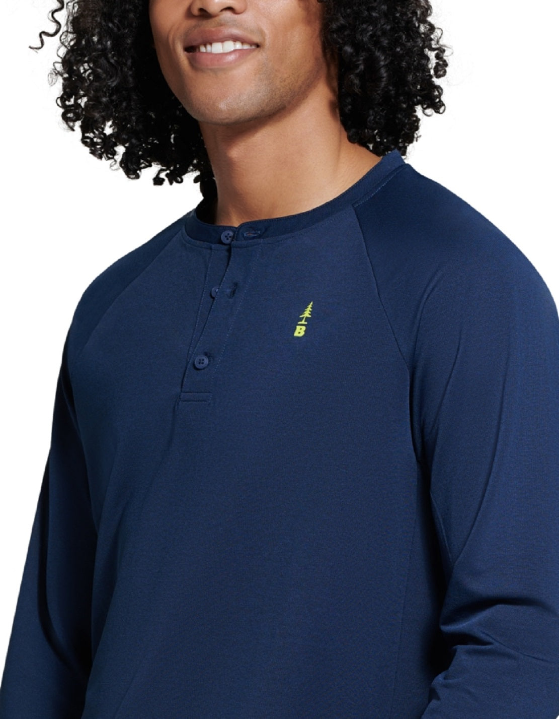Bass Outdoor Men's Hilltop Long Sleeve Henley Blue Size Large