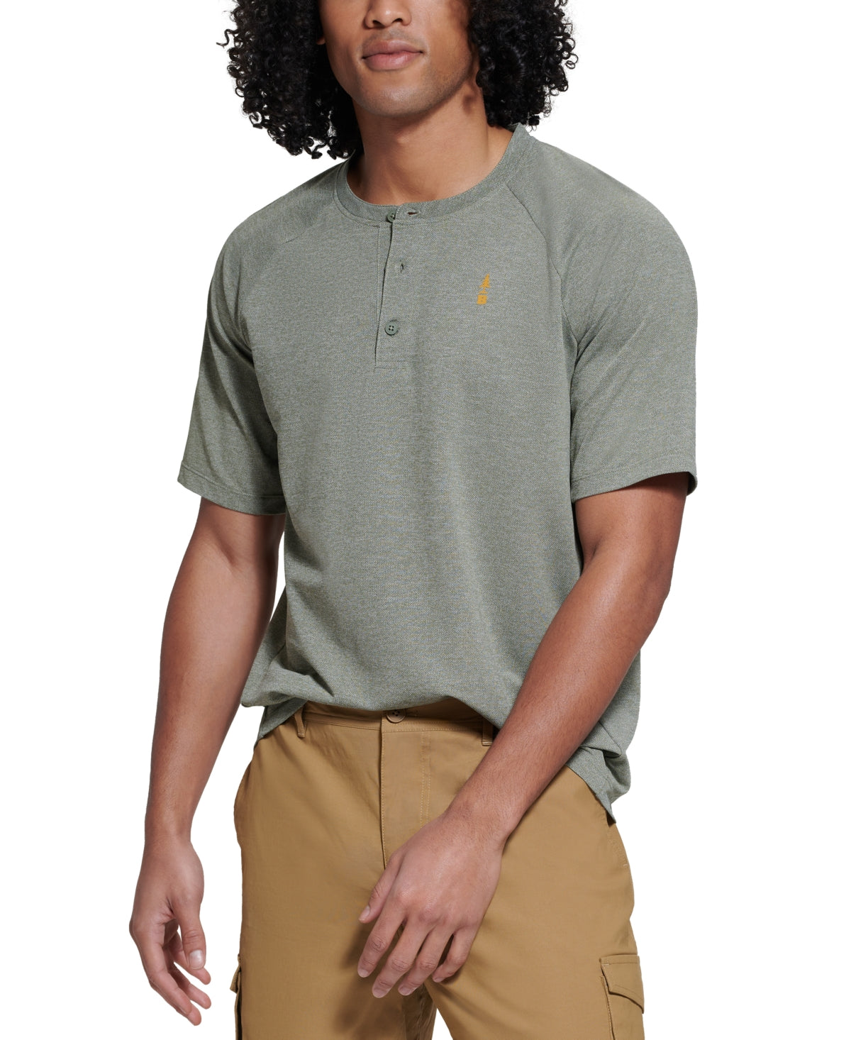 Bass Outdoor Men's Hilltop Henley Shirt Green Size Small