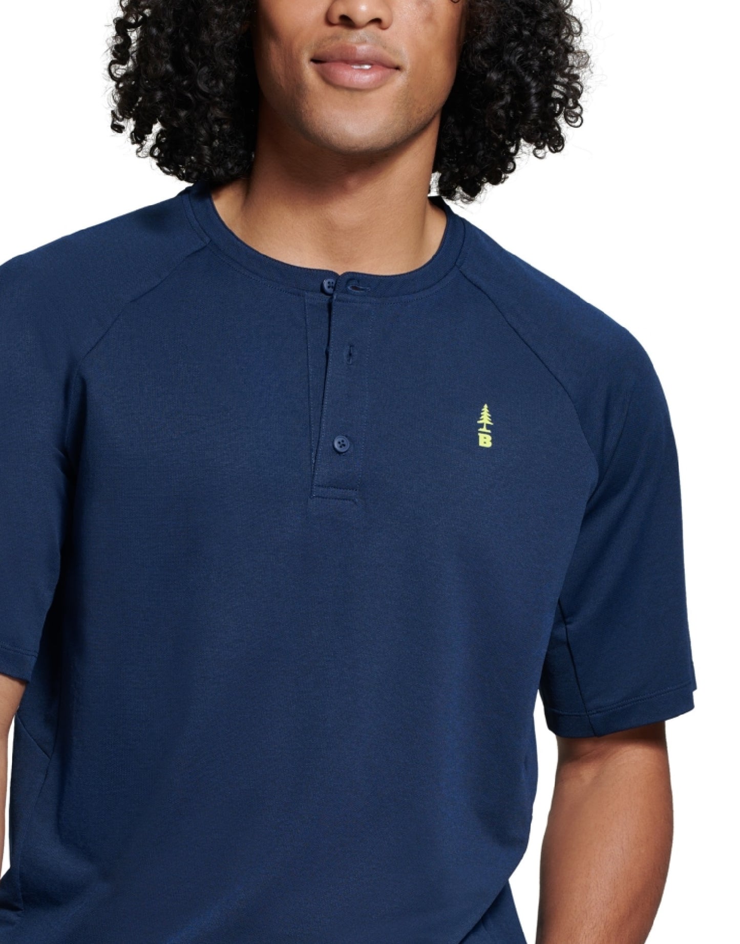 Bass Outdoor Men's Hilltop Henley Shirt Blue Size Medium