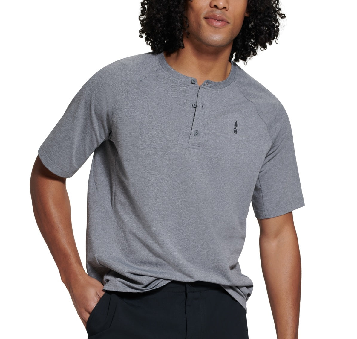 Bass Outdoor Men's Hilltop Henley Shirt Gray Size XX-Large