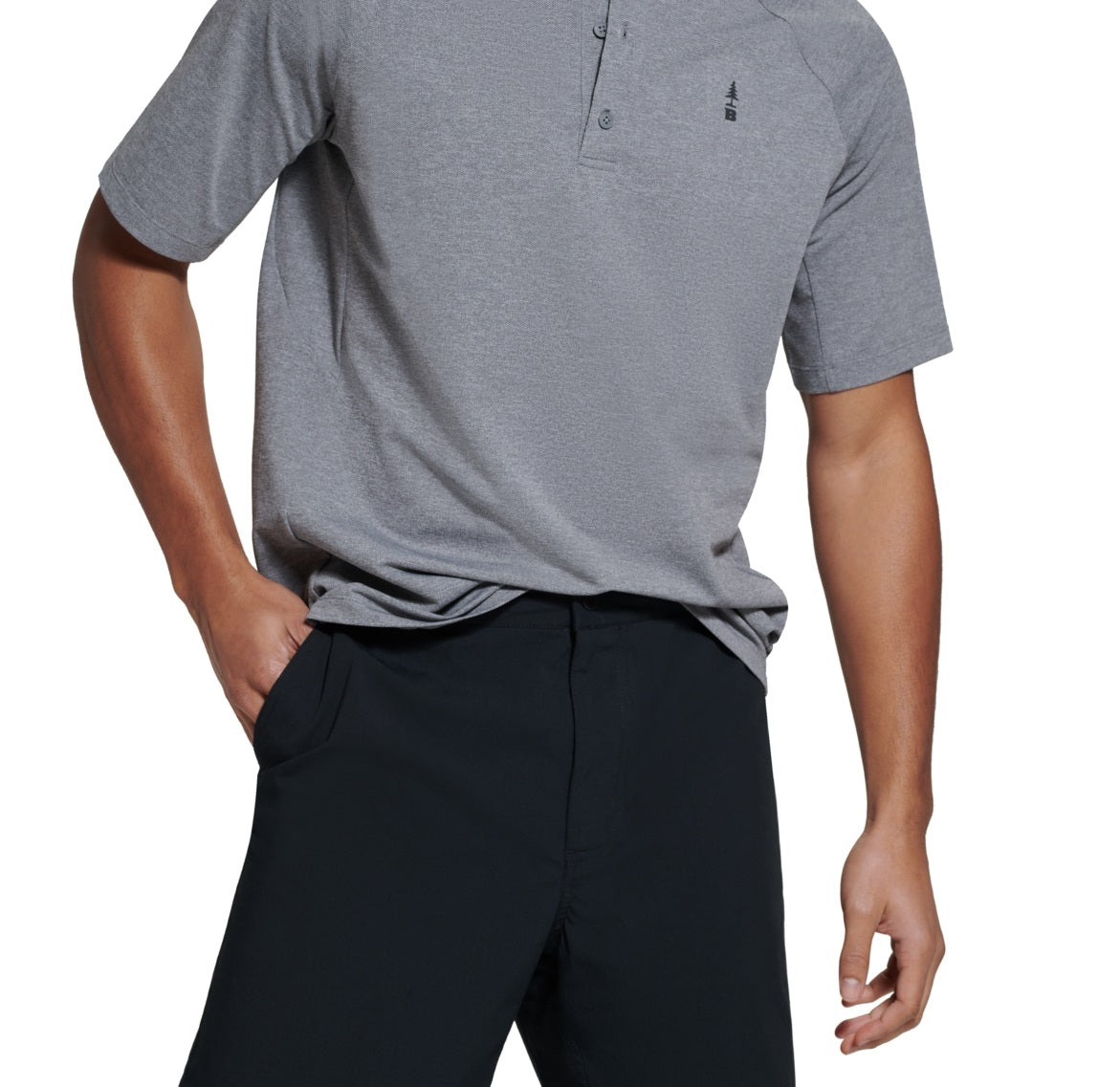Bass Outdoor Men's Hilltop Henley Shirt Gray Size Large