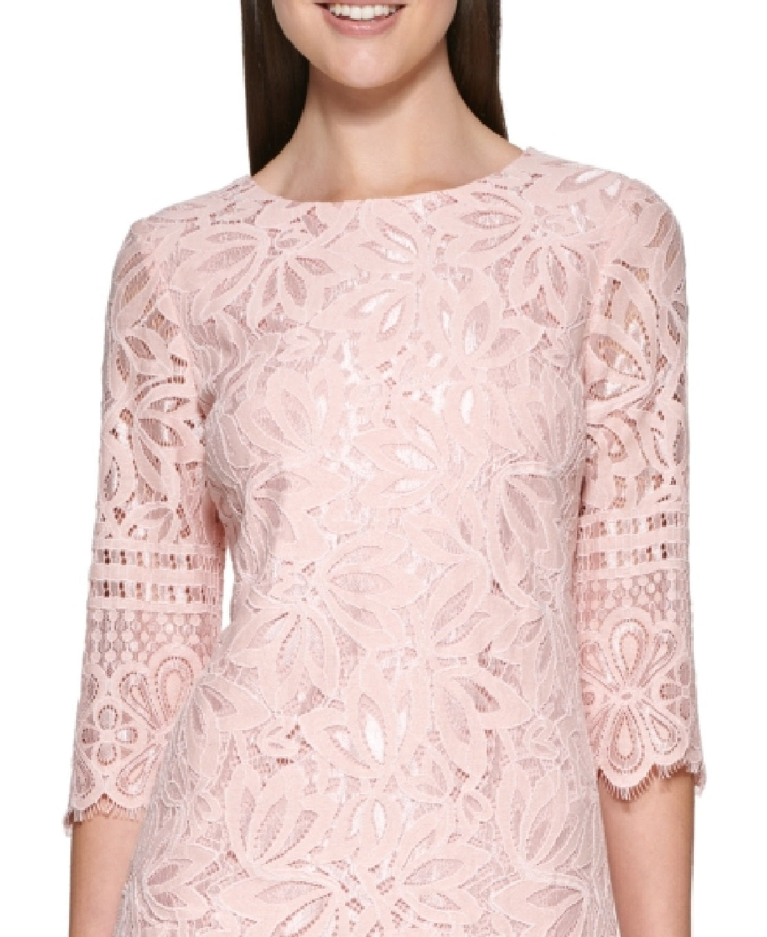 Kensie Women's Lace Sheath Dress Pink Size 4