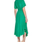 Kensie Women's Handkerchief Hem Midi Dress Green Size 12