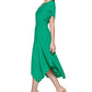 Kensie Women's Handkerchief Hem Midi Dress Green Size 12