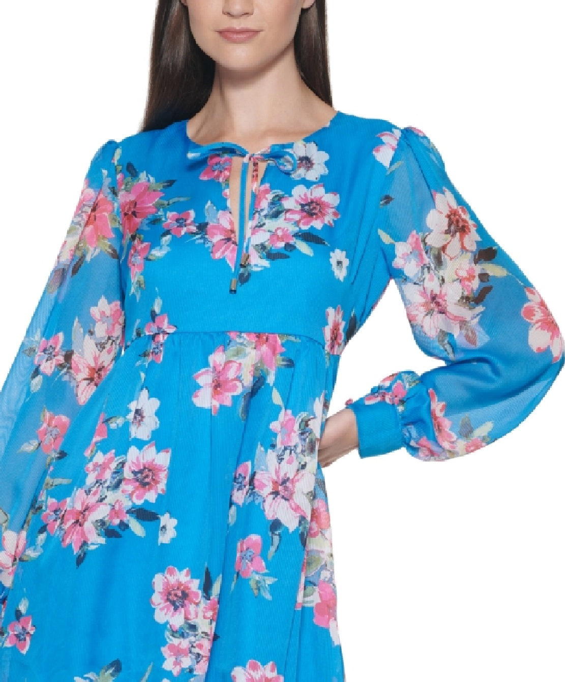 Kensie Women's Floral Printed Shift Dress Blue Size 4