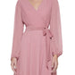 Kensie Women's Clip Dot Faux Wrap Dress Pink Size 6