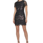Kensie Women's Lace Shimmer Mini Dress Black Size 10