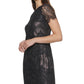 Kensie Women's Lace Shimmer Mini Dress Black Size 10
