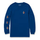 Volcom Men's Iconic Stone Long Sleeve T-shirt Blue Size Large