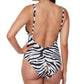 Bar III Women's Printed V Neck One Piece Swimsuit White Size Medium