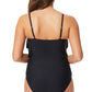 Beyond Control Women's Solid Citizen Tiered One Piece Swimsuit Black