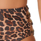 Bar Iii Women's Beach Cheetah Printed High Rise Bikini Bottoms Swimsuit Brown