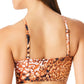 Bar III Women's Glam Cheetah Bandeau Swim Top Swimsuit Brown Size X-Small