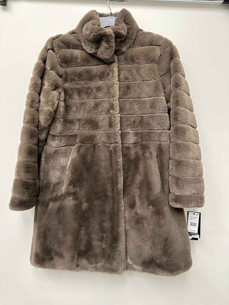 Jones New York Women's Faux Fur Coat Brown Size Medium