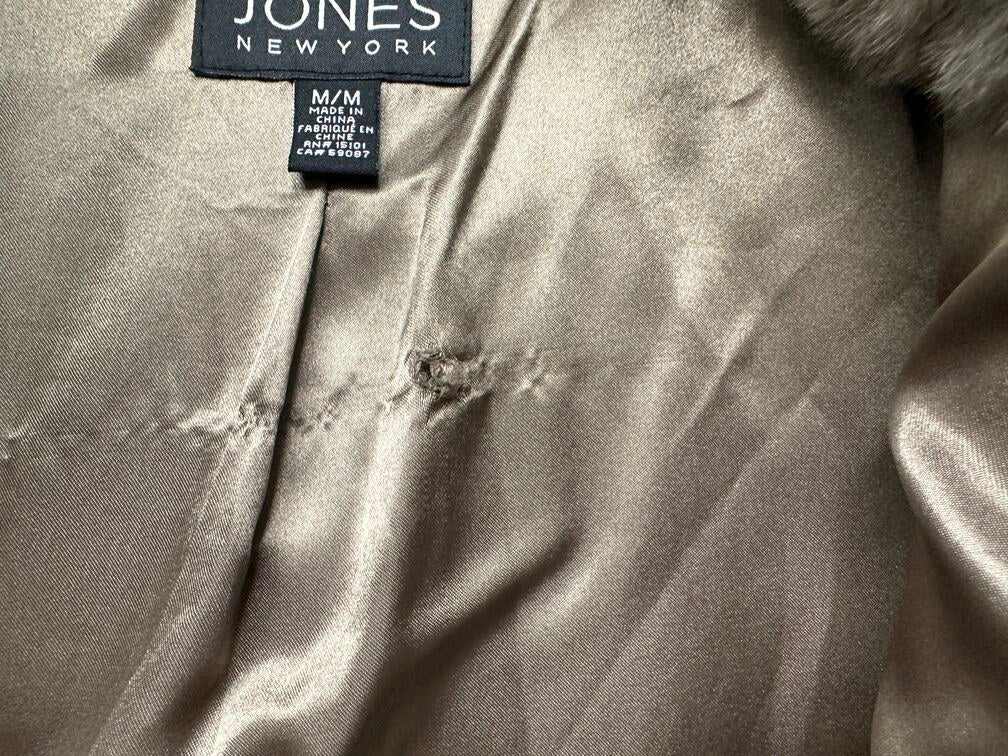 Jones New York Women's Faux Fur Coat Brown Size Medium