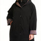 Jones New York Women's Hooded Two Tone Raincoat Black Size 3X