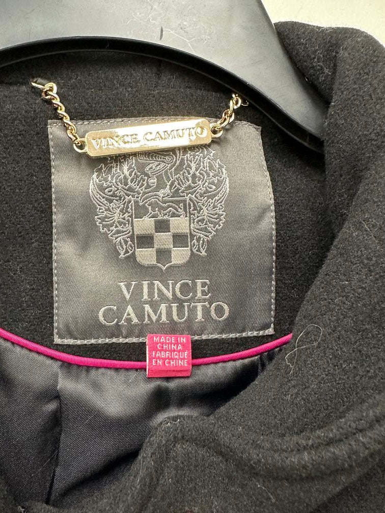 Vince Camuto Women's Chain Belted Maxi Coat Black Size XL