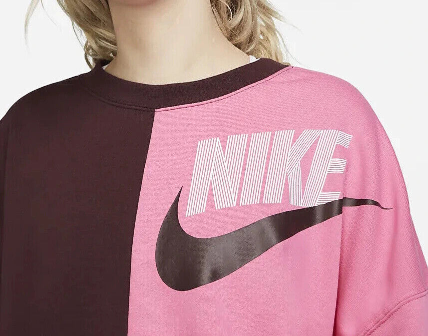 Nike Women's Colorblock Crewneck Sweatshirt Pink Large Size Large