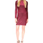 Michael Kors Women's Velvet Cowl Back Dress Red Size Petite Medium