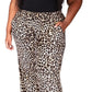Michael Kors Women's Animal Print Velour Wide Leg Pants Brown Size 3X