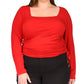 Michael Kors Women's Ruched Top Red Size 3X