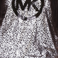 Michael Kors Women's Metallic Foil Logo Print T-Shirt Gray Size 3X
