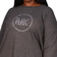 Michael Kors Women's Rhinestone Logo Waffle Knit T-Shirt Gray Size 3X