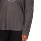 Michael Kors Women's Rhinestone Logo Waffle Knit T-Shirt Gray Size 3X