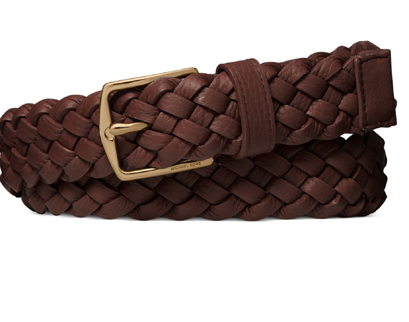 Michael Kors Men's Braided Leather Dress Belt Brown Size 30