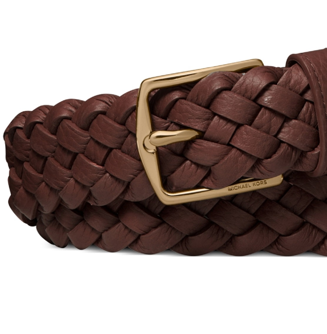 Michael Kors Men's Braided Leather Dress Belt Brown Size 30