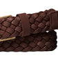 Michael Kors Women's Braided Leather Dress Belt Brown Size Regular