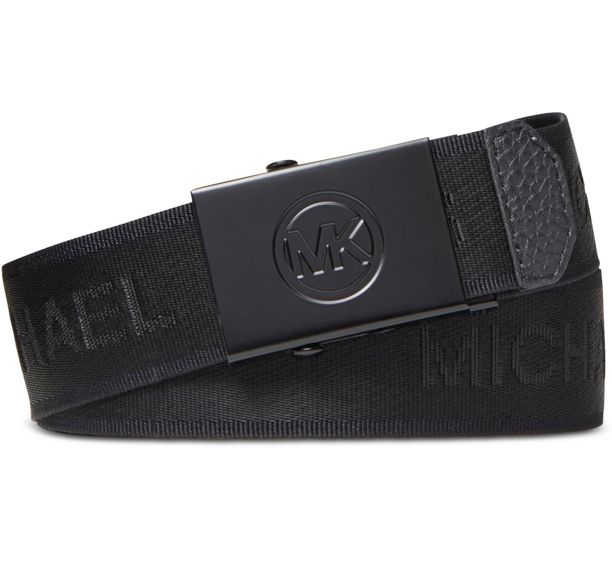 Michael Kors Women's Logo Tape Slider Belt Black Size 38