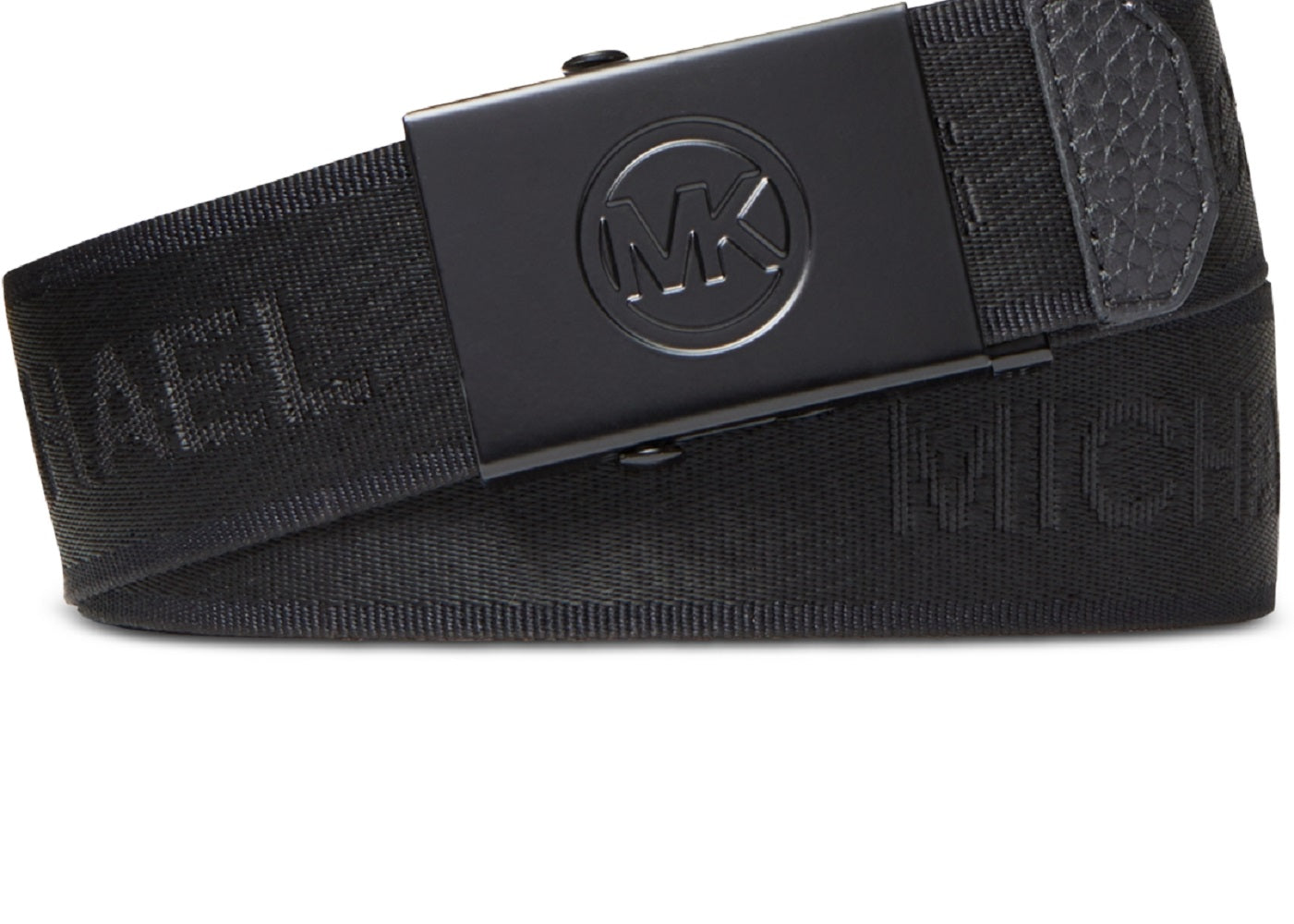 Michael Kors Women's Logo Tape Slider Belt Black Size 38