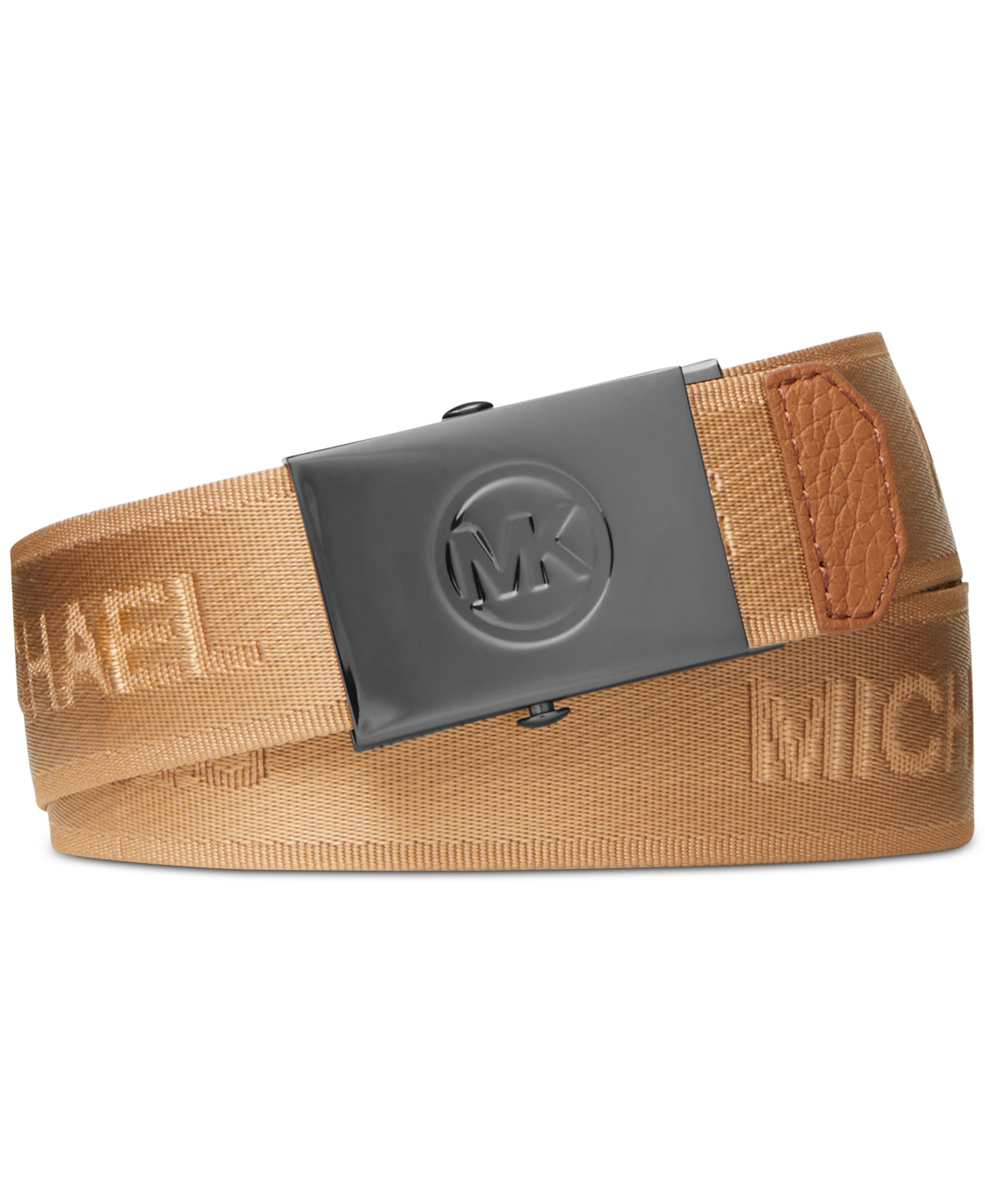 Michael Kors Men's Logo Tape Slider Belt Brown Size 32