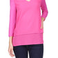 Michael Kors Women's Layered Look Top Pink Size Large