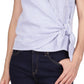 Michael Kors Women's Short Sleeve Wrap Top Blue Size Petite Large