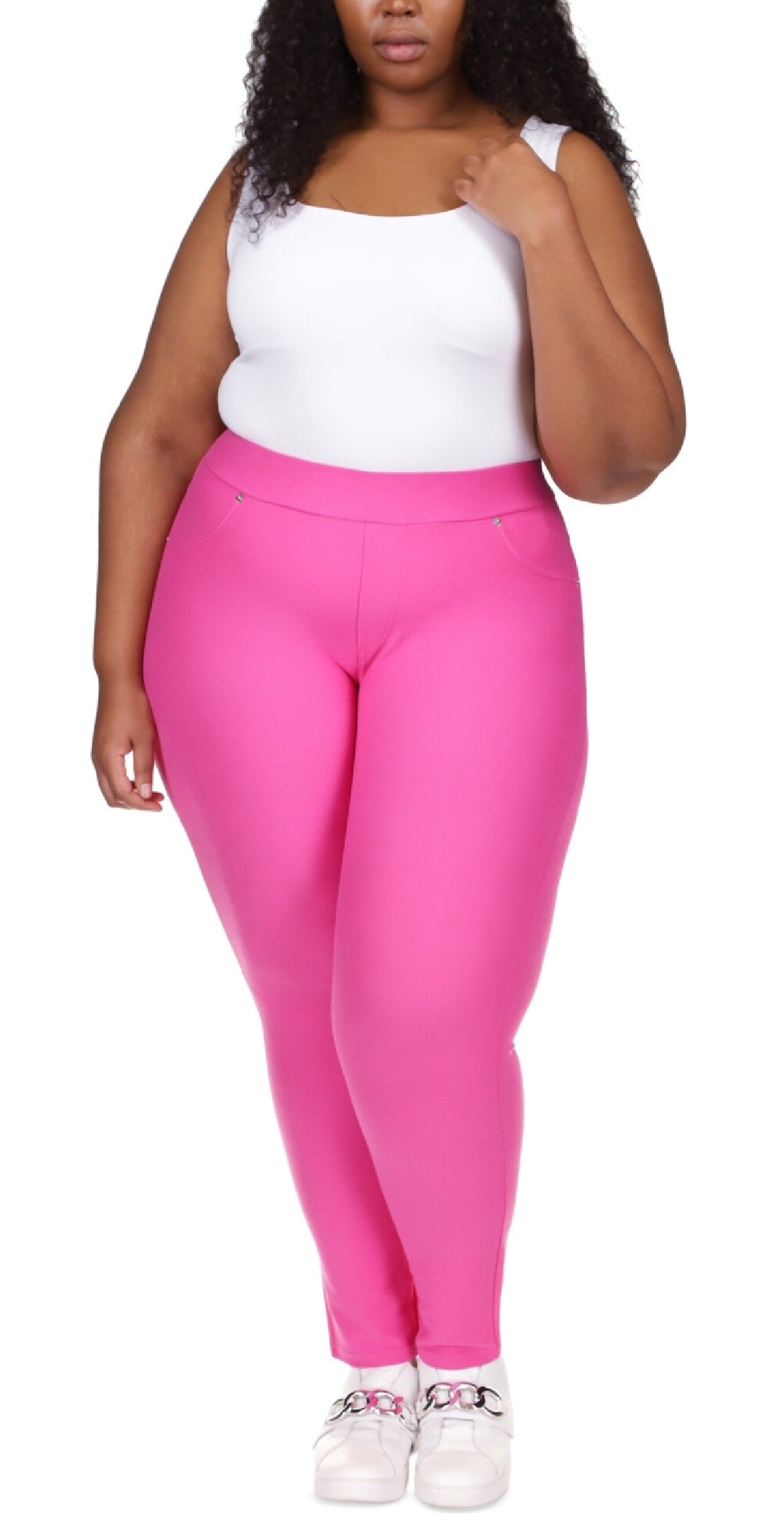Michael Kors Women's Stretch Twill Leggings Pink Size 3X