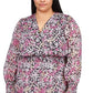 Michael Kors Women's Julia Floral Print Ruffled Dress Pink